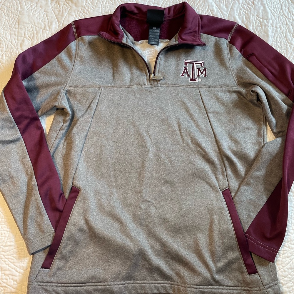 TAMU Gray and Maroon Quarter-Zip Sweatshirt